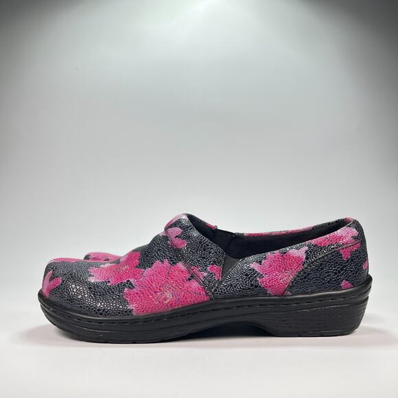 Klogs Mission Black Pink Slip On Floral Print Comfort Clogs Women’s Size 10M - Picture 4 of 11